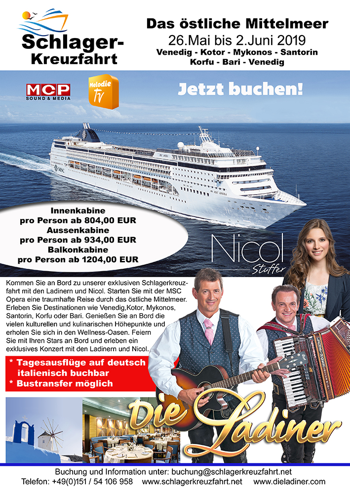 Schlagerkreuzfahrt mit den Ladiner